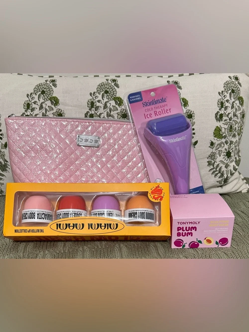 NEW Wellness Bundle Bebe Bag, Various Body Butters & Purple Cold Therapy Roller